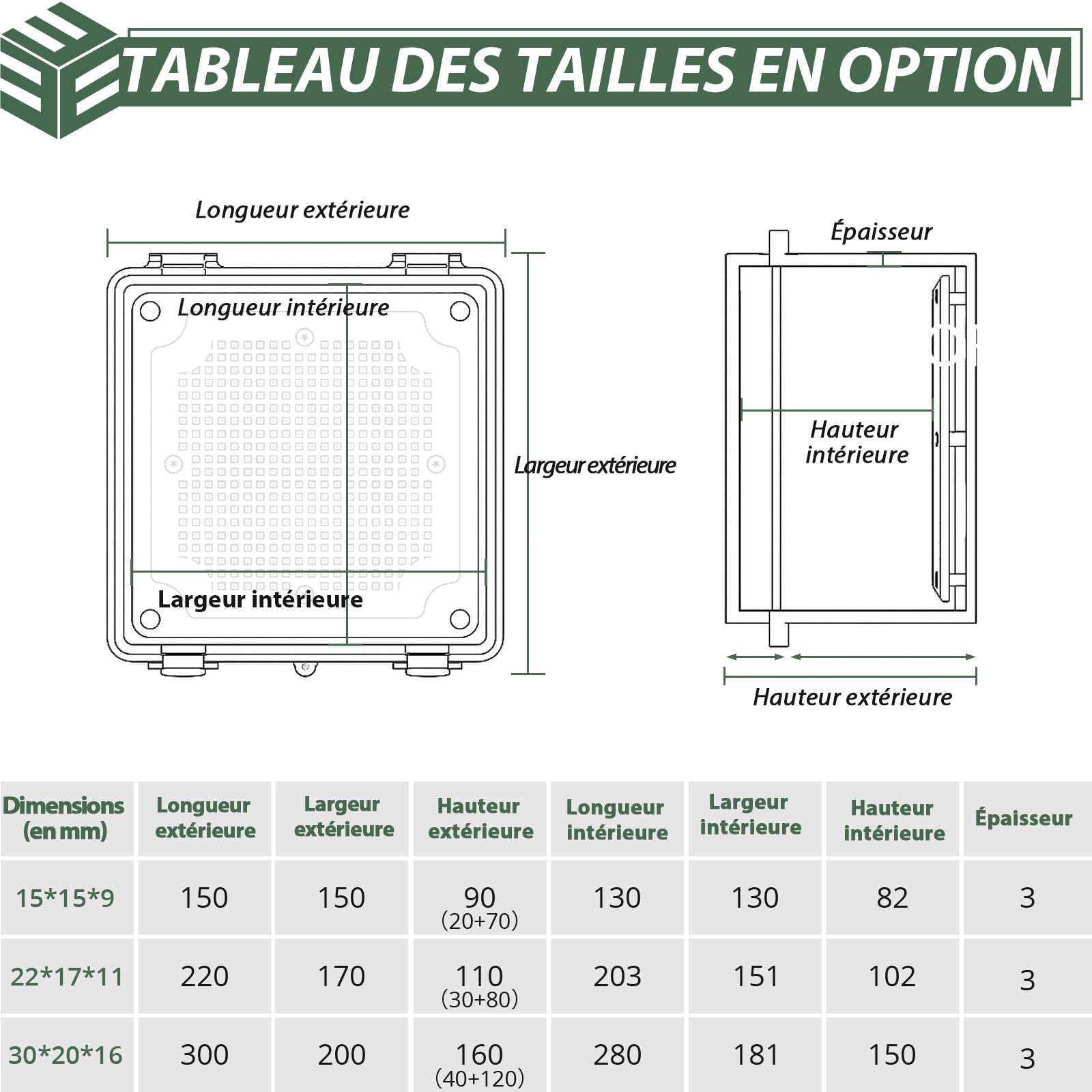 EYPINS Boîte de distribution étanche IP67, boîte de jonction étanche en plastique ABS - Boîtier extérieur - Boîte électrique avec accessoires de montage - 30 x 20 x 16 cm - Armoire électrique grise