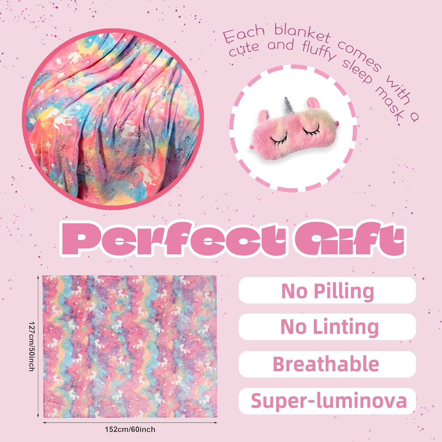 RONIAVL Glow in The Dark Blanket Gifts for Boys Girls 60