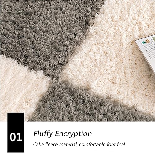 Miniatura 4 de 16 alfombras de espuma entrelazadas, tapete de juego de espuma suave y peluda, alfombras de área esponjosas, azulejos cuadrados de felpa de