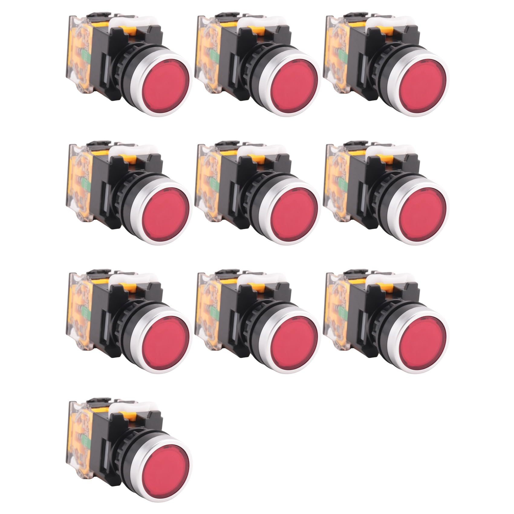 Jnchdghwa Red 10X La38-11/203 Push Button Momentary Heavy Duty Switch