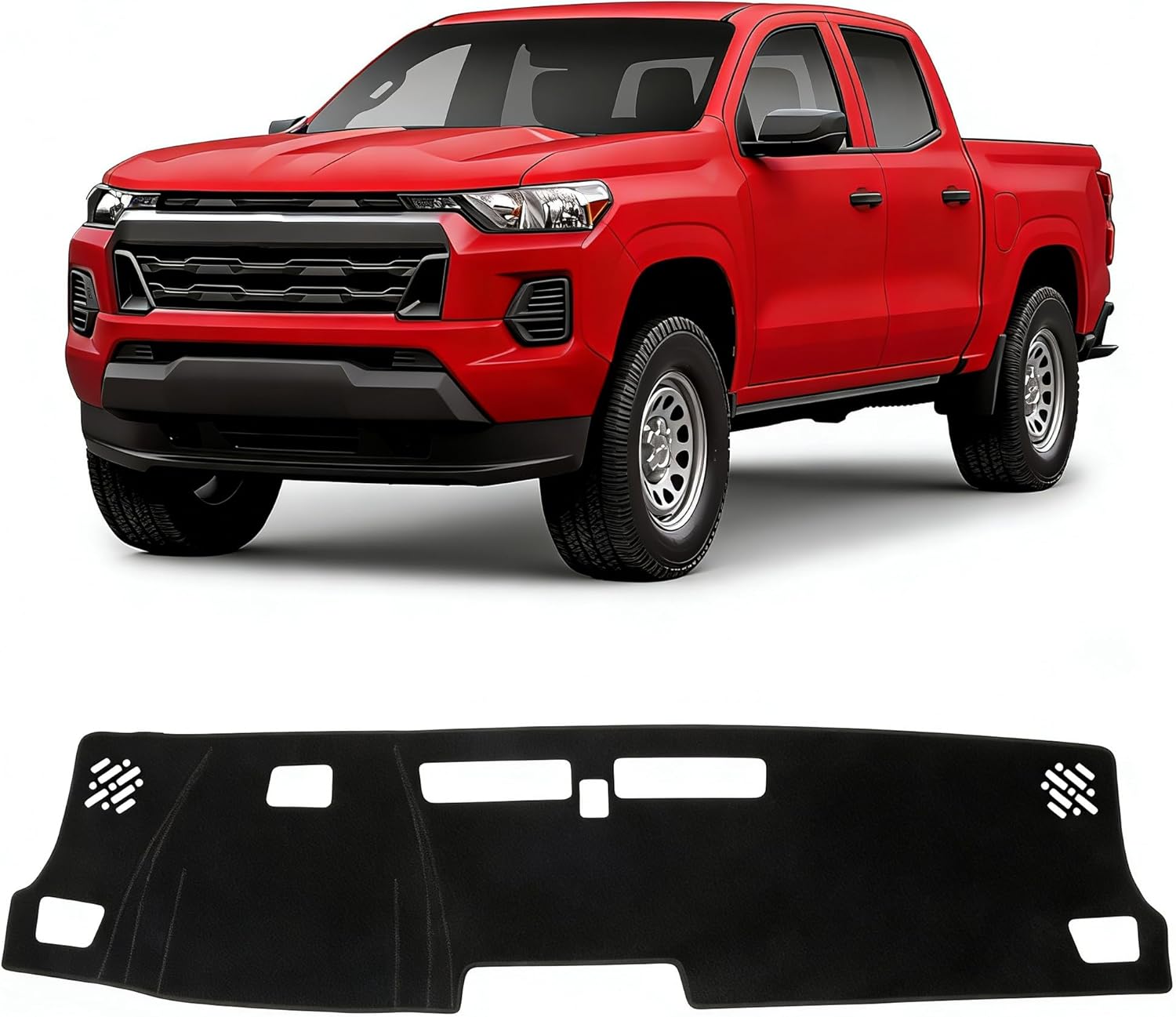 KUST Black Dash Cover for Chevy Chevrolet Colorado 2023 2024 2025 2026 Non-Slip Dashboard Cover Polyester Interior Accessories for Colorado Custom Fit Dash Mat Sunshade No Glare