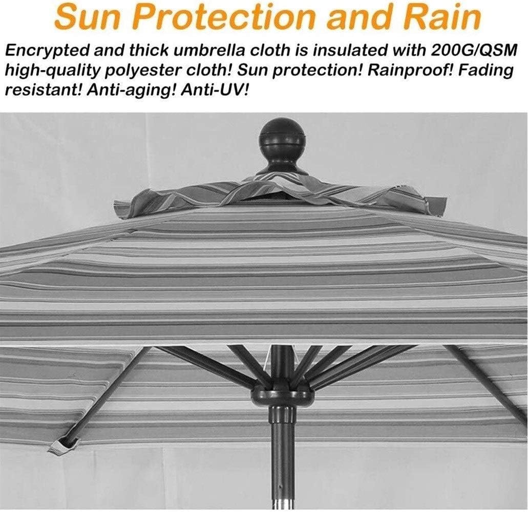 Outdoor Garden Parasols 10ft / Stripe Garden Beach Patio Umbrella Sun Shade Protection UPF 50+, Market Parasol for Balcony, Fishing, Backyard good