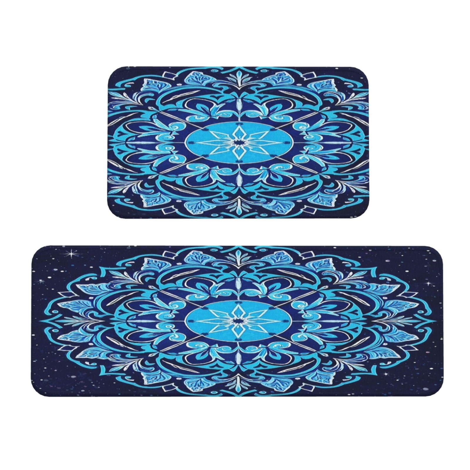 Tapis de cuisine confortable contre le mal de dos imprimé floral