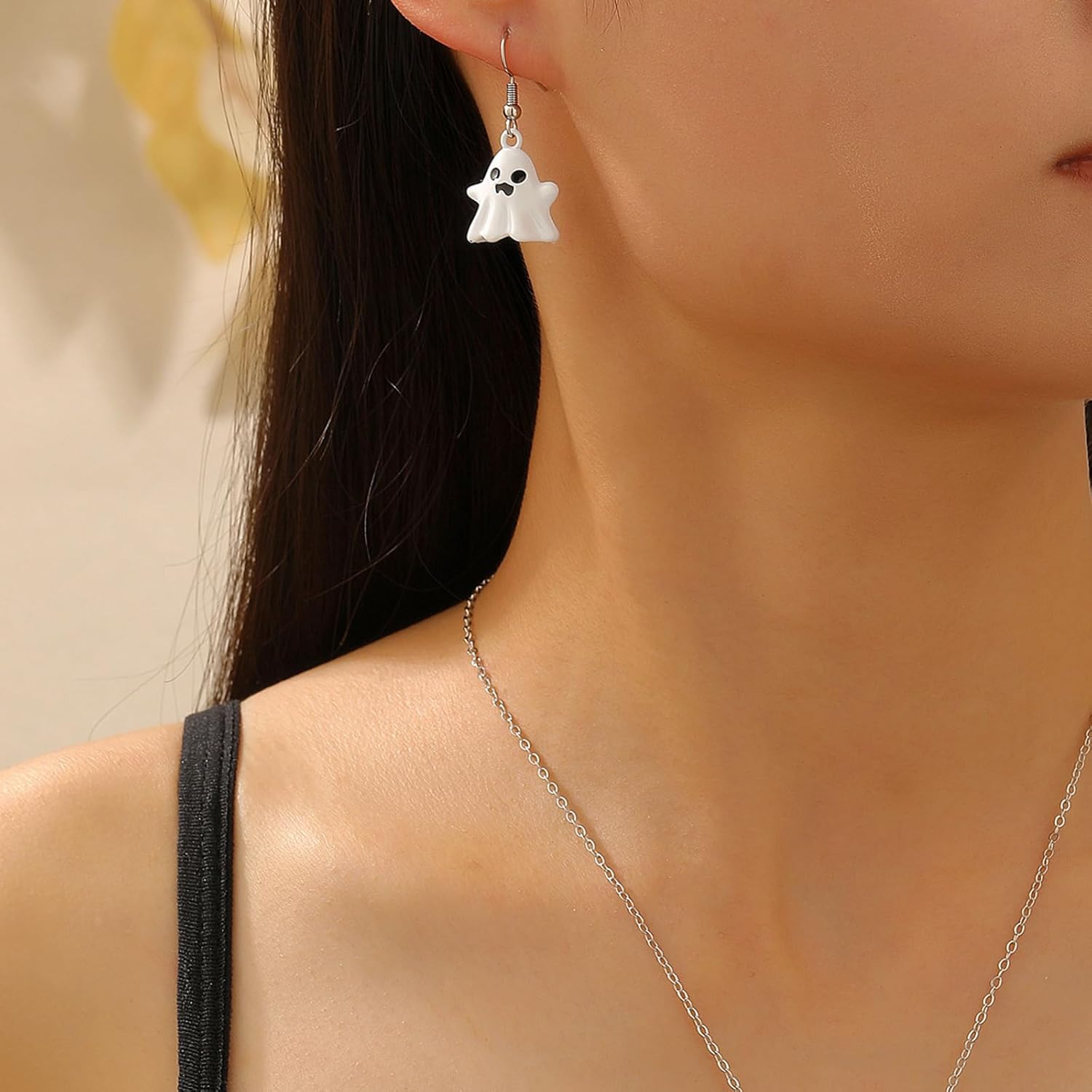 Gothic Ghost Earrings for Women Cute Ghost Dangle Drop Earrings Witch Accessories Rock Party Hallloween Jewelry - Image 3