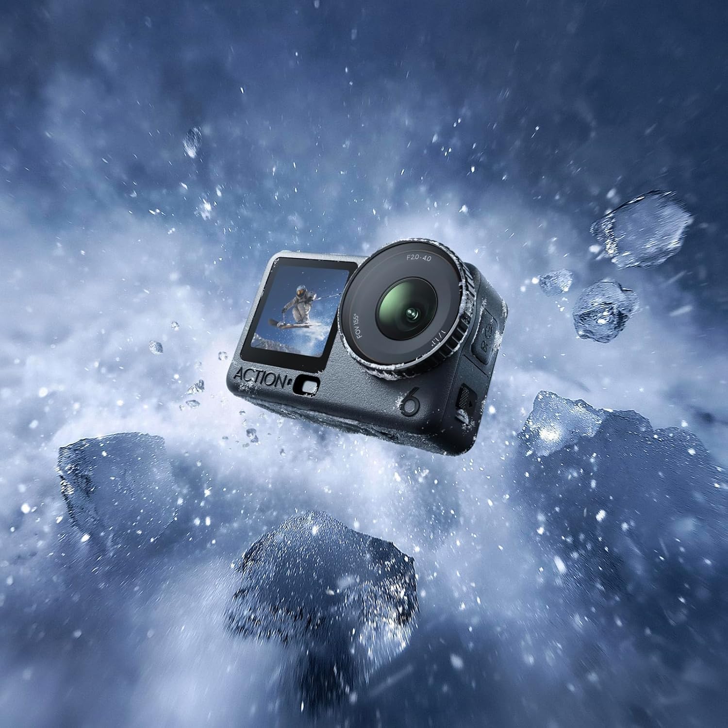 DJI Osmo Action 6 Cámara de Acción 4K HDR, Pantalla Dual, Impermeable 16m, Estabilización Rocksteady, Ideal para Surf, Ciclismo, Senderismo, Viajes, Deportes Extremos y Grabación Vlogs al Aire Libre