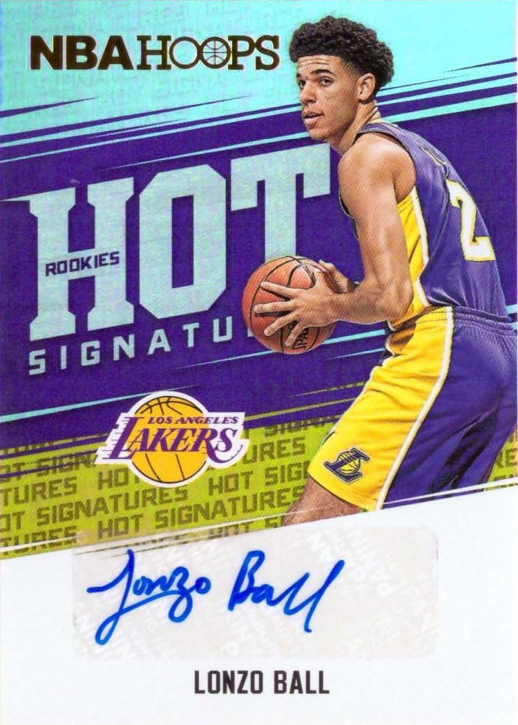 2017-18 Panini NBA Hoops Hot Signatures Rookies #HSR-LB Lonzo Ball Certified Autograph Basketball Card