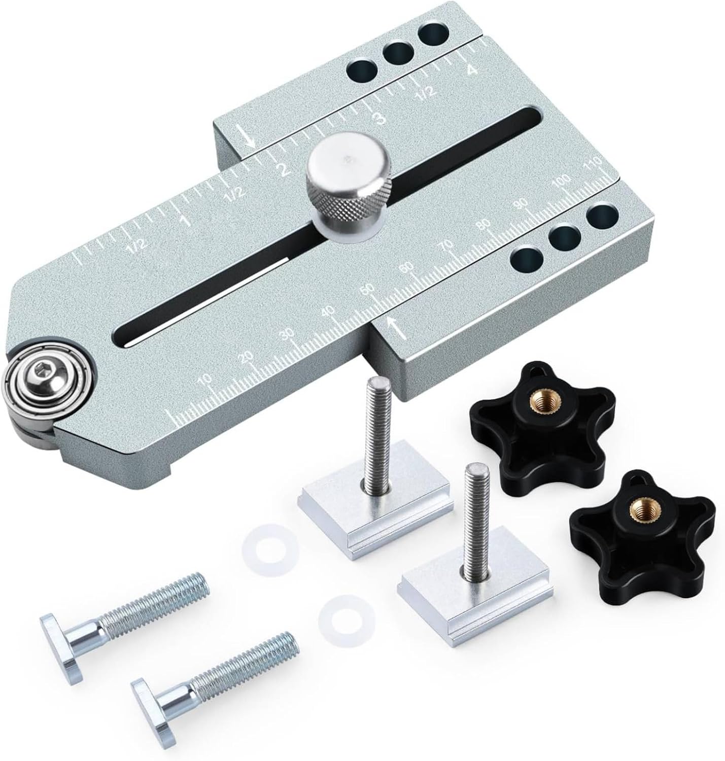 YWBL-WH Woodworking Jig Efficient Thin Ripping Aluminum Alloy Table Saw Router Band Saw Jig for DIY Woodworkers (Grey)