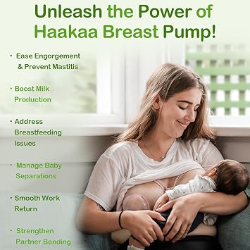 haakaa Silicone Manual Breast Pump, Food Grade Silicone - 4oz/100ml