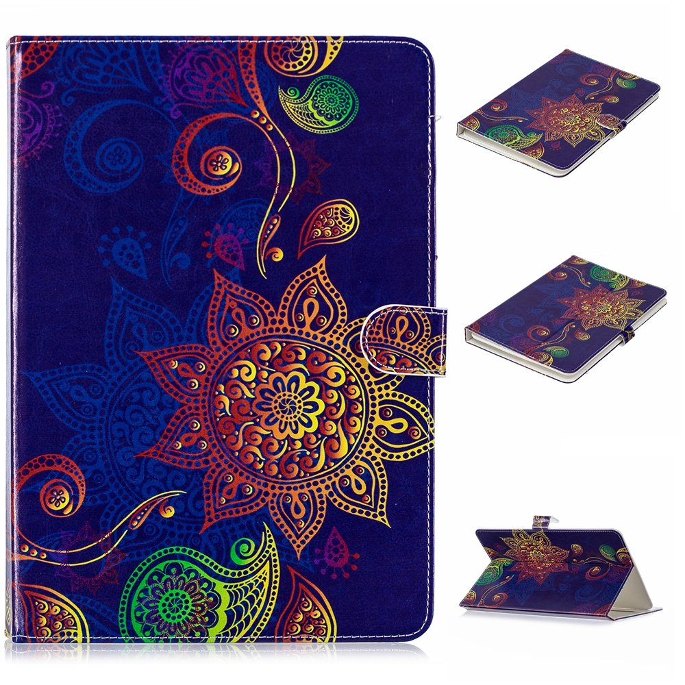 Dteck Universal Case for Android 11 12 13 Tablet 10 10+ /Galaxy Tab 9.6 9.7 10.1 10.4 10.5 /Tab M10 10 10.3 /Fire HD 10 10.1 Inch - Protective Folio Cute Case with View Stand/Card Slots (Retro Daisy)