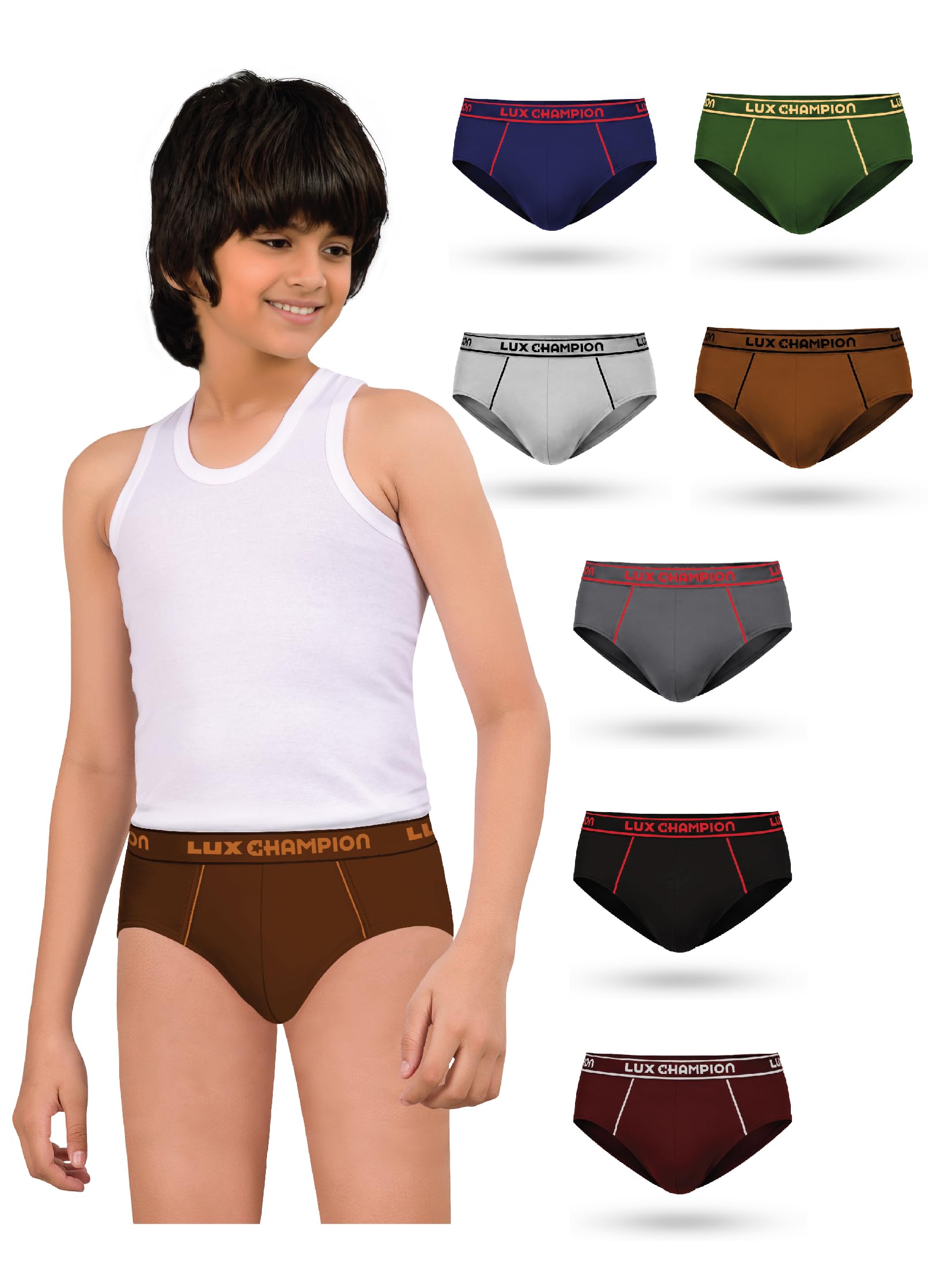 Buy Lux Champion Boys 100% Pure Organic Cotton Briefs for Kids