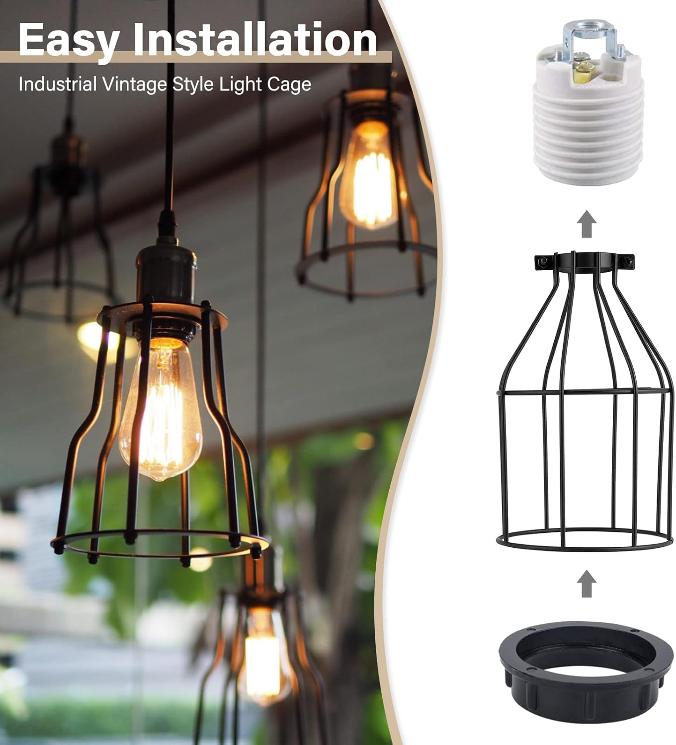 Buy DiCUNO E26 Lamp Shade Rings, Black Light Socket Shade Ring