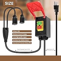 Vista 6 de Interruptor de seguridad monofásico de 110 V, interruptor de mesa Ortis Router con 2 enchufes hembra y arranque/parada sincronizados, paleta