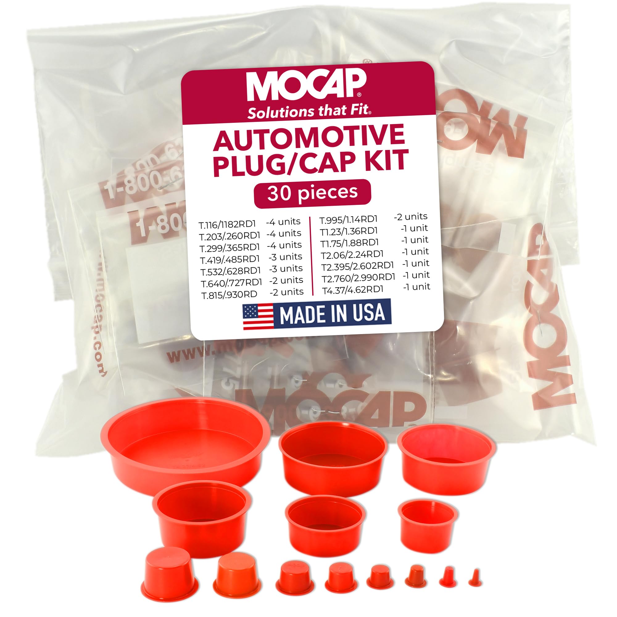 MOCAP Automotive Tapered Plug Cap Kit (T Series) – Durable LDPE