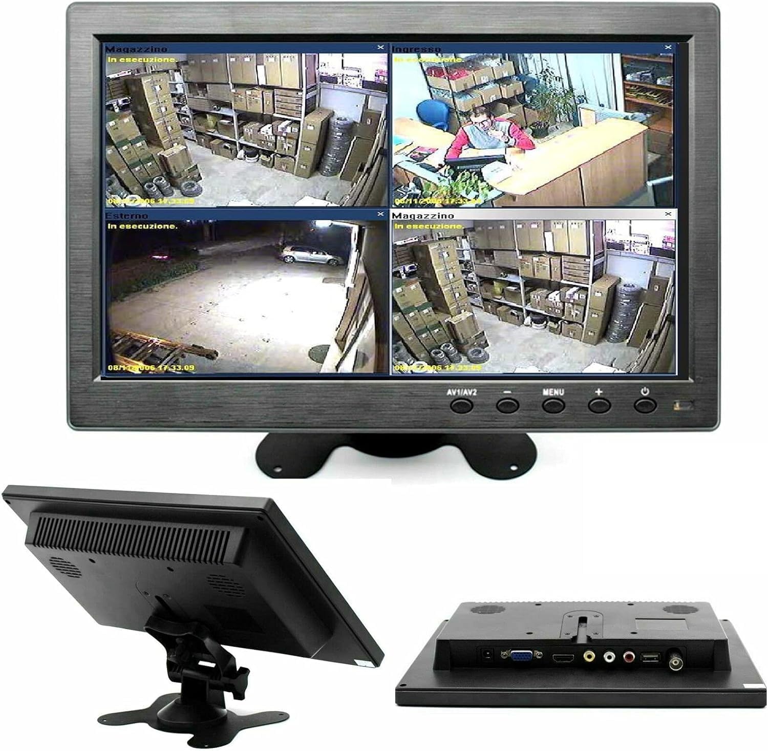 IDOR STORE MONITOR 10 POLLICI 1080P COLORI LCD VGA HDMI BNC ...