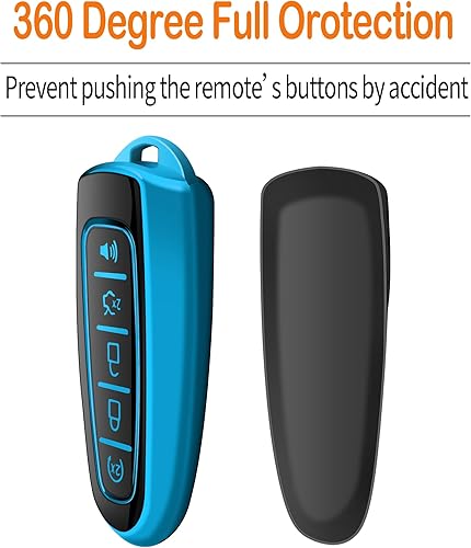 Miniatura 4 de Sindeda Funda para llavero Ford con llavero de protección completa suave compatible con Ford C-Max Edge Escape Expedition Explorer Flex Focus Taurus