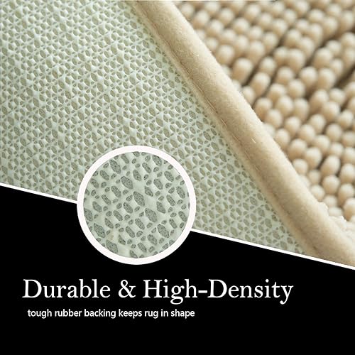 Miniatura 7 de Alfombras de baño de chenilla, superabsorbente, fuerte PVC antideslizante, tapetes de baño para baño, felpa peluda, gruesa, lavable a máquina,