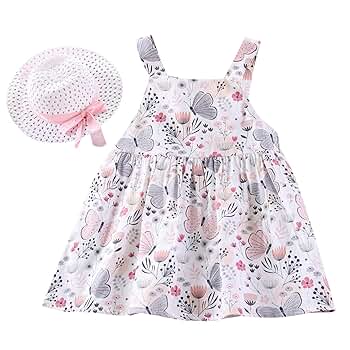 Amazon.com: NSOT Baby Girls Hat Ruffles Dress Bow Set