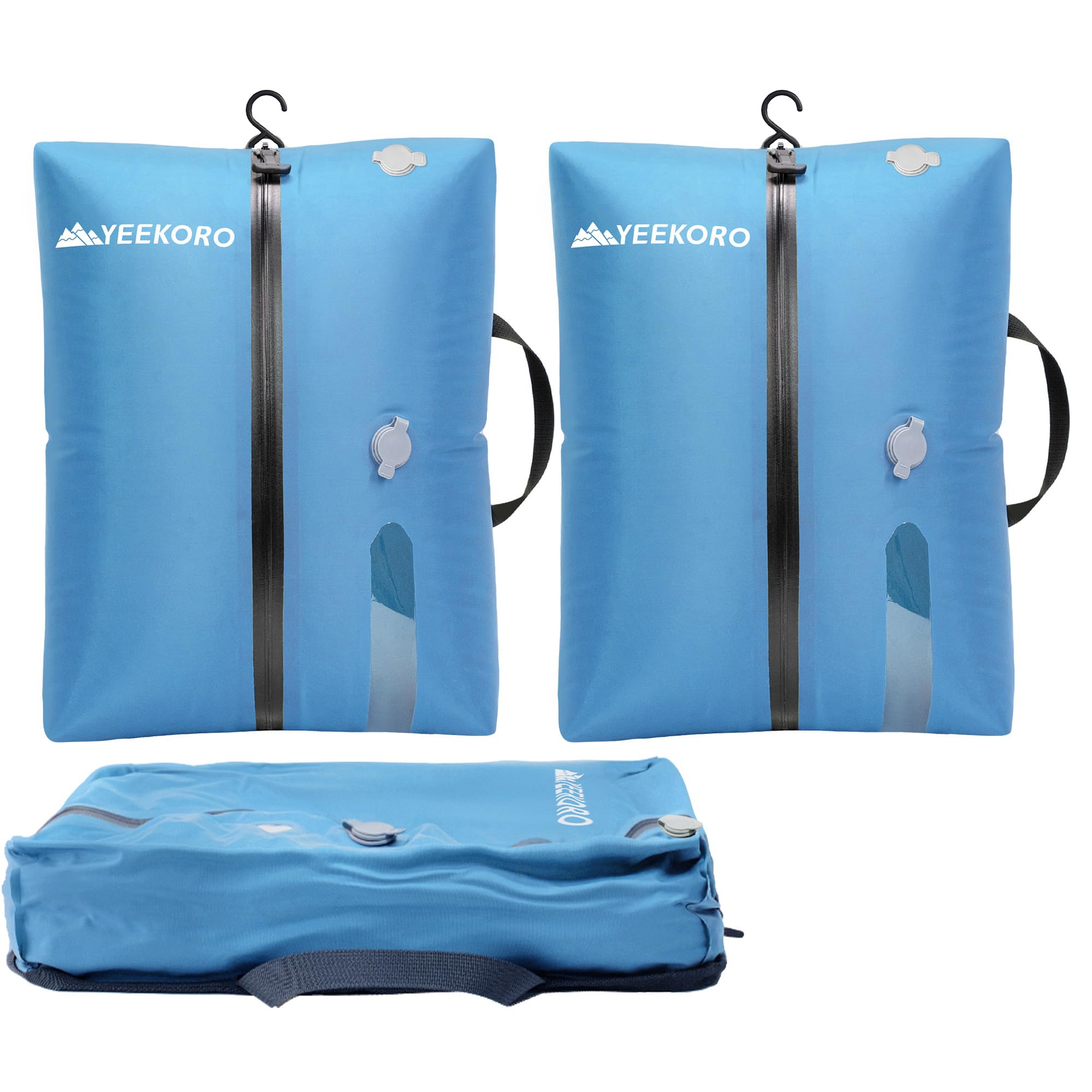 Andiker Vacuum Storage Bags - 6-Piece Set With 3 Sizes For Travel & Clothes, Saves 75% Space (Compression Bags)