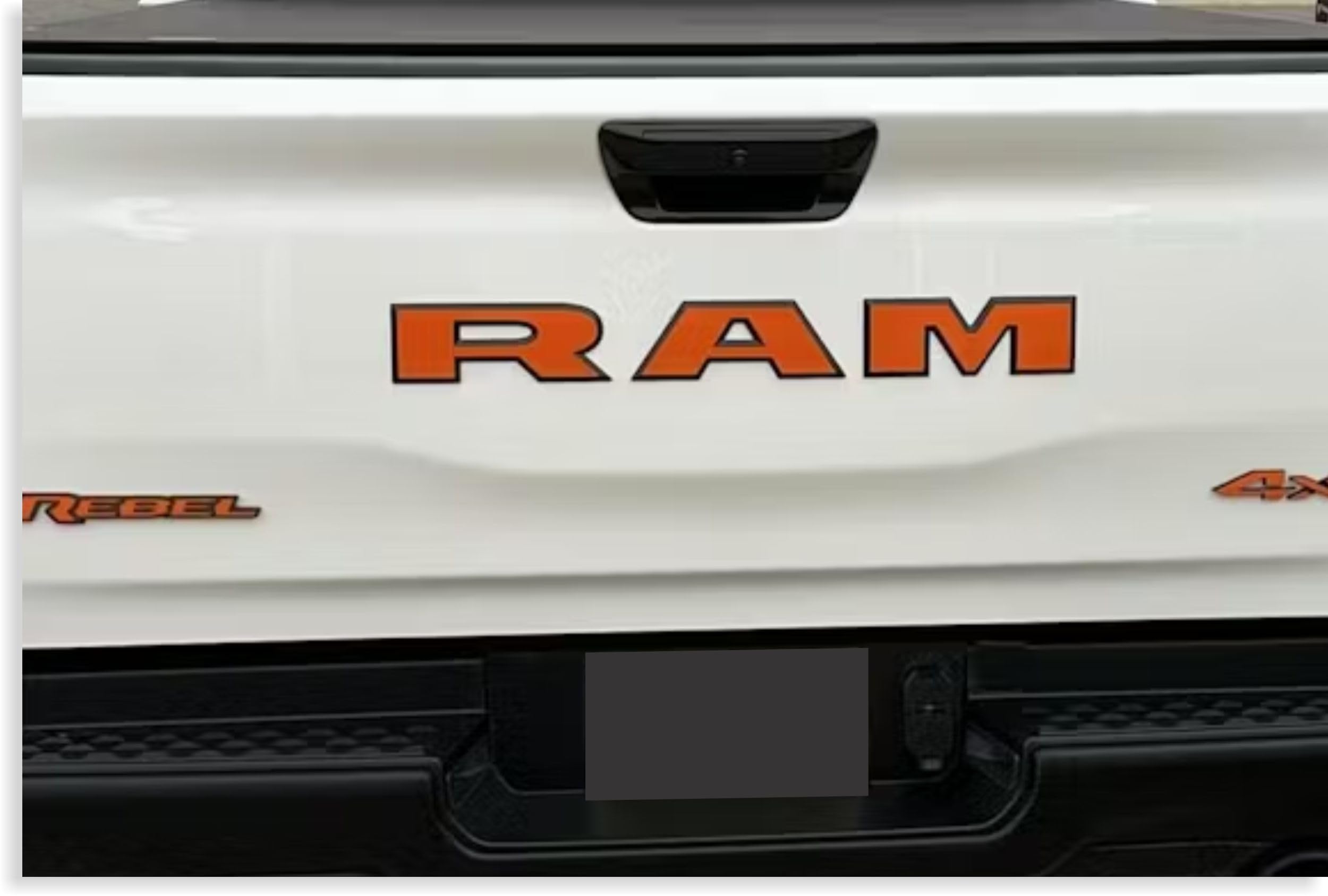 RAM Tailgate Emblem Overlay Decal Stickers 2025 Ram 1500 (Color: Reflective Orange)