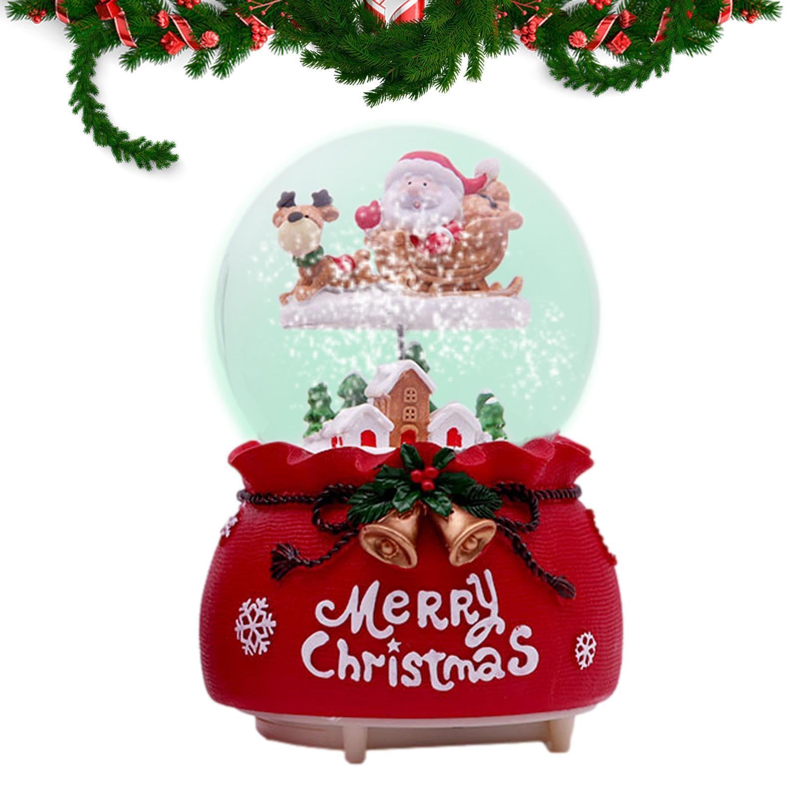 Palla di neve Natale con carillon, dipinto a mano casa musicale natalizia | Decorazioni, per ragazze, donne, bambini, ragazzi, mamme, figlie