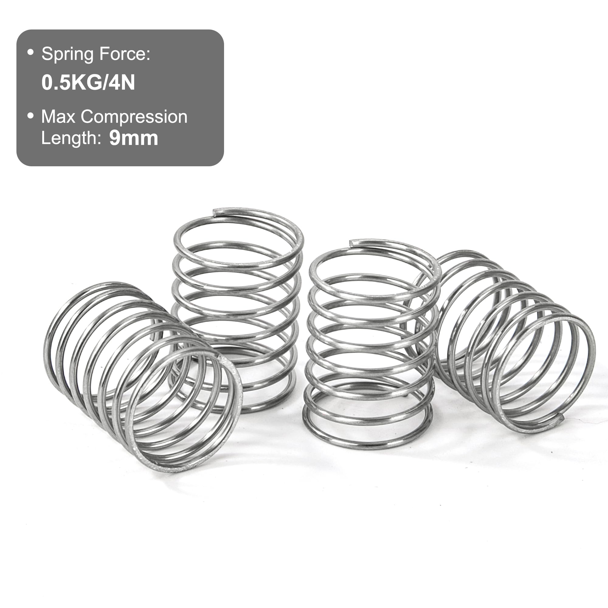 Sprężyny ściskające 20 mm sprężyna ze stali nierdzewnej 304 średnica drutu 1 mm średnica zewnętrzna 16 mm siła sprężyny 0,45 kg 4 sztuki
