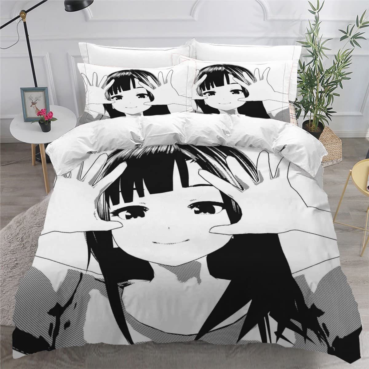 Housse de couette 240x260 manga avec zip pour changer de lit facilement