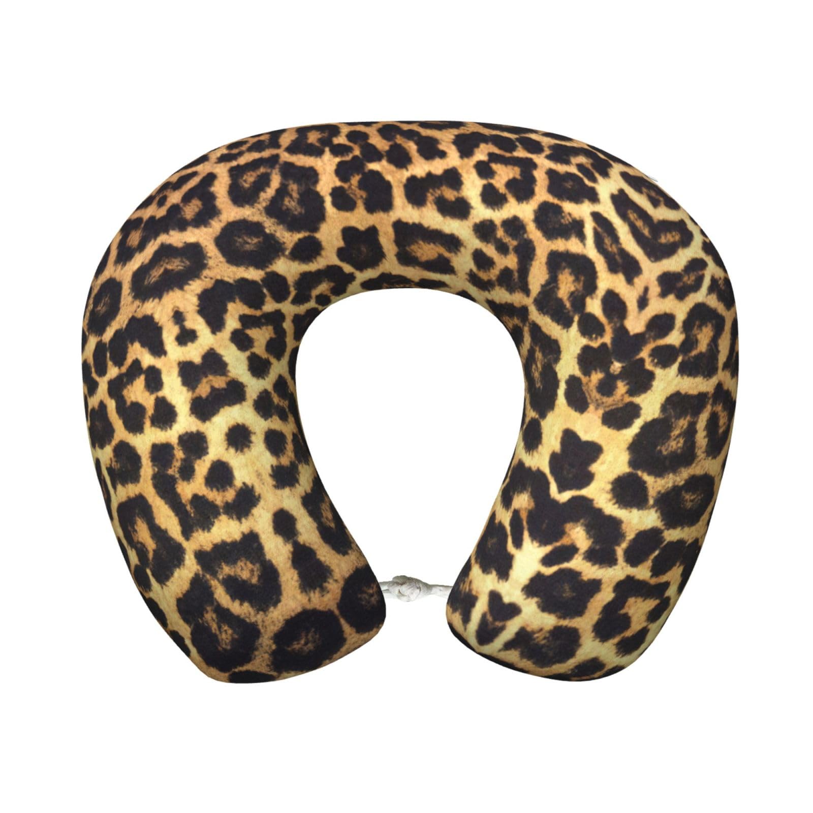 ASFgda U-Shape Memory Foam Leopard Print Print Travel Pillow,Neck Support,Washable Cover For Airplane Car Home Office