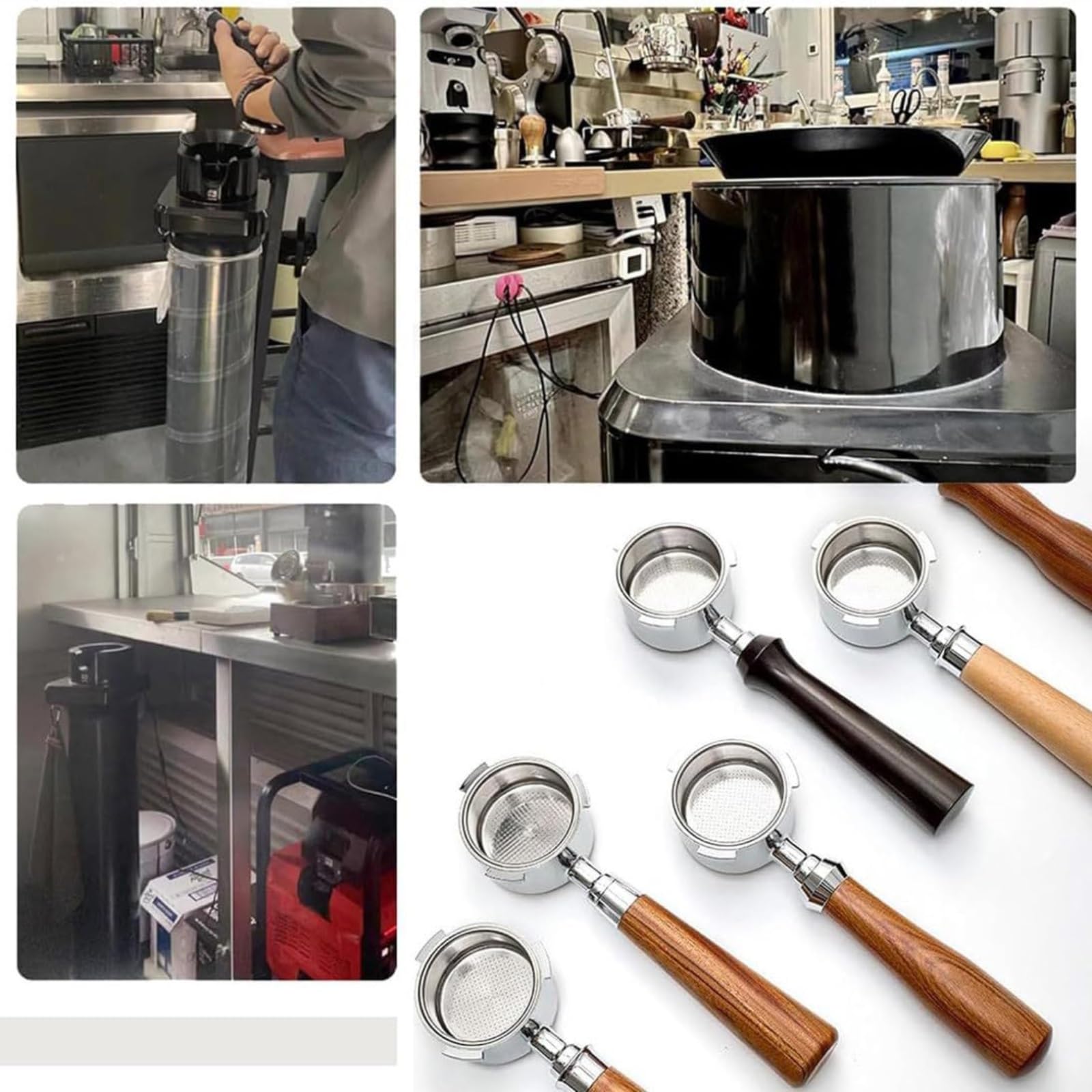 Limpiador eléctrico automático de café molido para máquinas de espresso, limpiador de portafiltros con cubo acrílico visual, 3 modos de limpieza para una eliminación eficiente del café molido