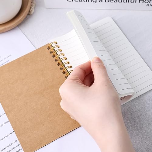 Miniatura 6 de Koogel 4 cuadernos pequeños en espiral, de 4.5 x 5.7 pulgadas, minilíneas de bolsillo con rayas universitarias, cuadernos de tapa dura, cuadernos