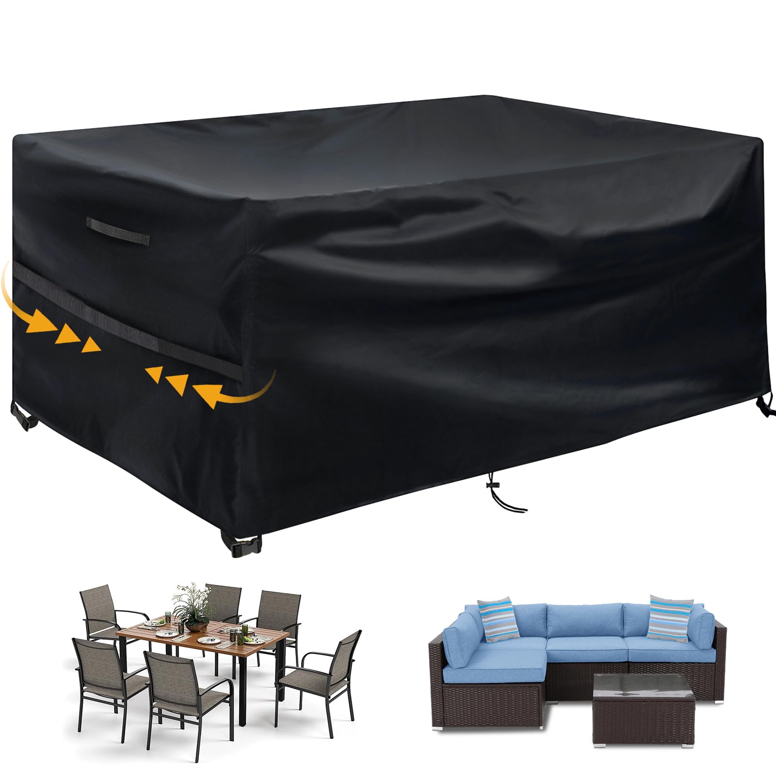 AOFOAE Gartenmöbel Abdeckung 240x145x125cm - Wasserdichte Terrassenmöbel Plane