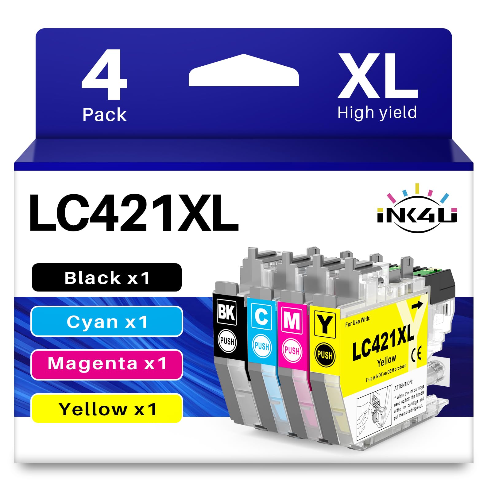 WYFYINK LC421 XL Pigment Patronen Mit Brother LC421 XL LC421XL Druckerpatronen Kompatibel Für