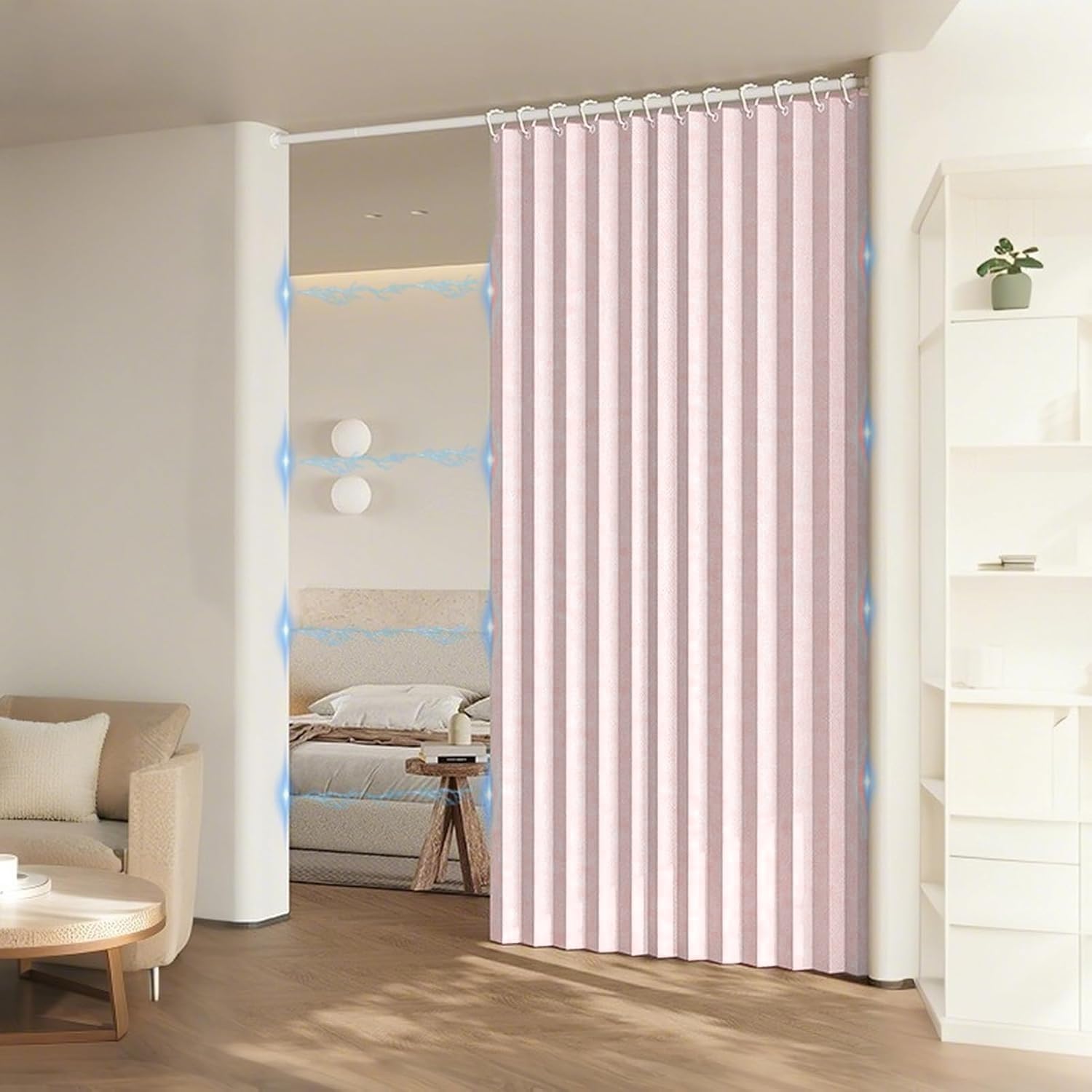 Custom Decorative Bathroom Curtain，Machine Washable Shower Curtain，for Bedroom, Bathroom, Door Curtains -Sky Blue- 100x180cm