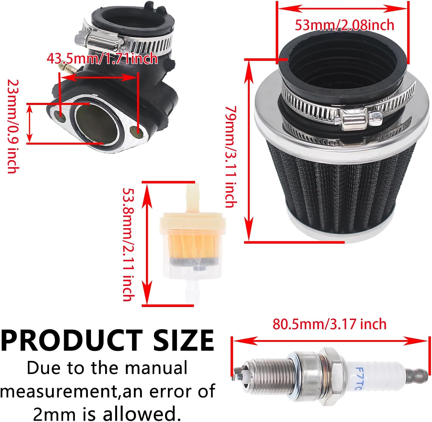 GY6 Carburetor 150cc for 4 Stroke 125cc 152QMJ 157QMJ Engines Electric Choke Motorcycle Scooter 24mm PD24J Carb with Intake Manifold