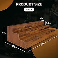 Vista 2 de Paquete de 2 soportes para botellas de licor, estante de exhibición de botellas de licor de 3 niveles, capacidad para 36 botellas, madera real