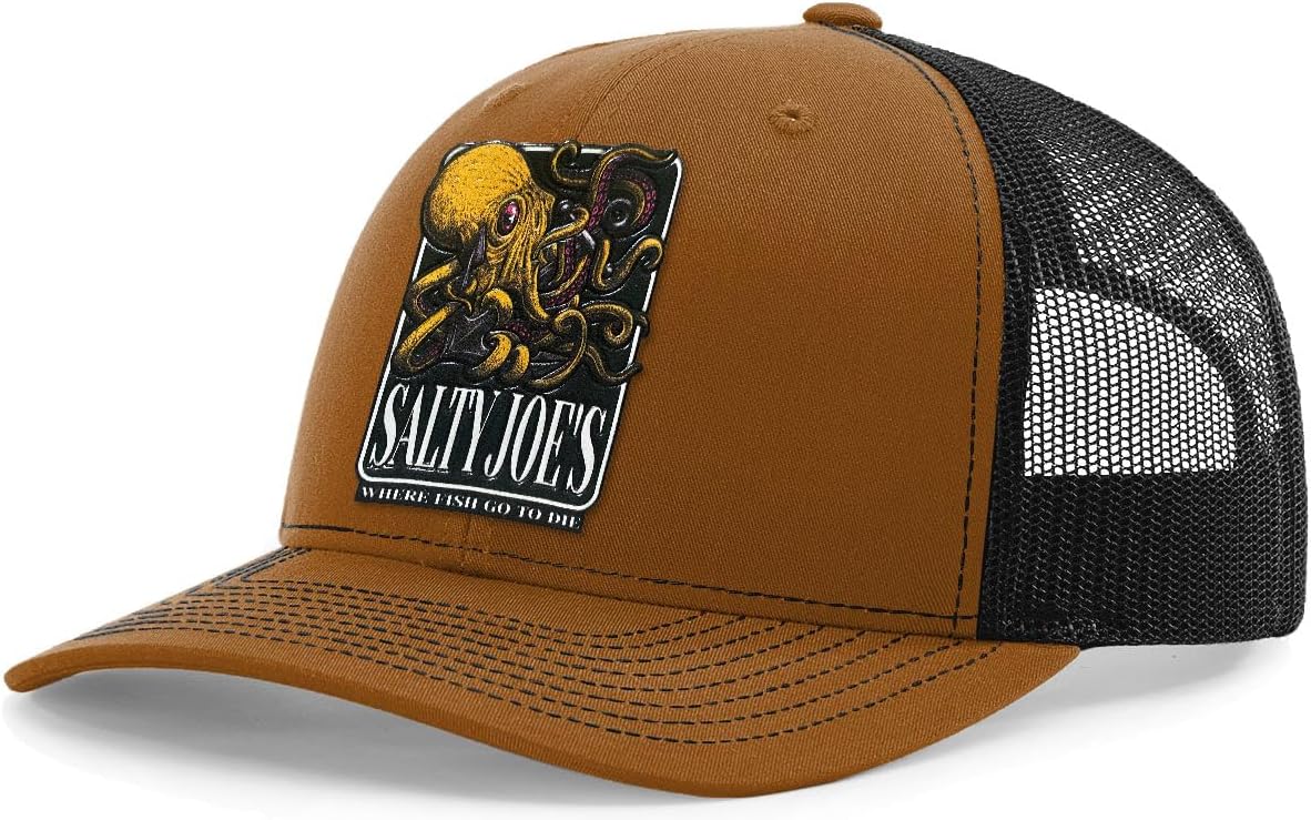 SALTY JOES Raging Octopus Patch Trucker Hat