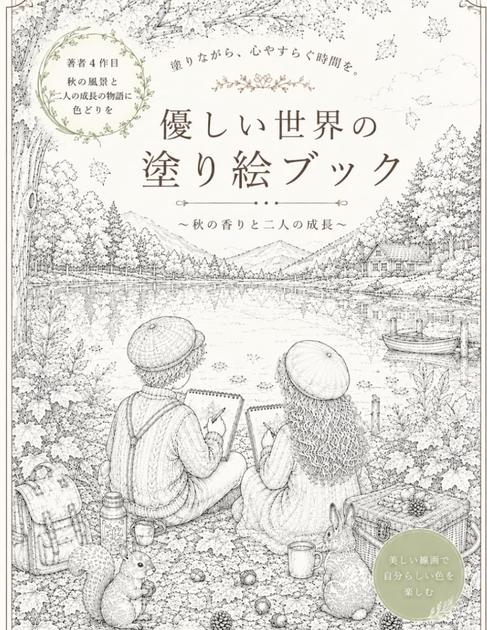 優しい世界の塗り絵ブック～秋の香りと二人の成長～