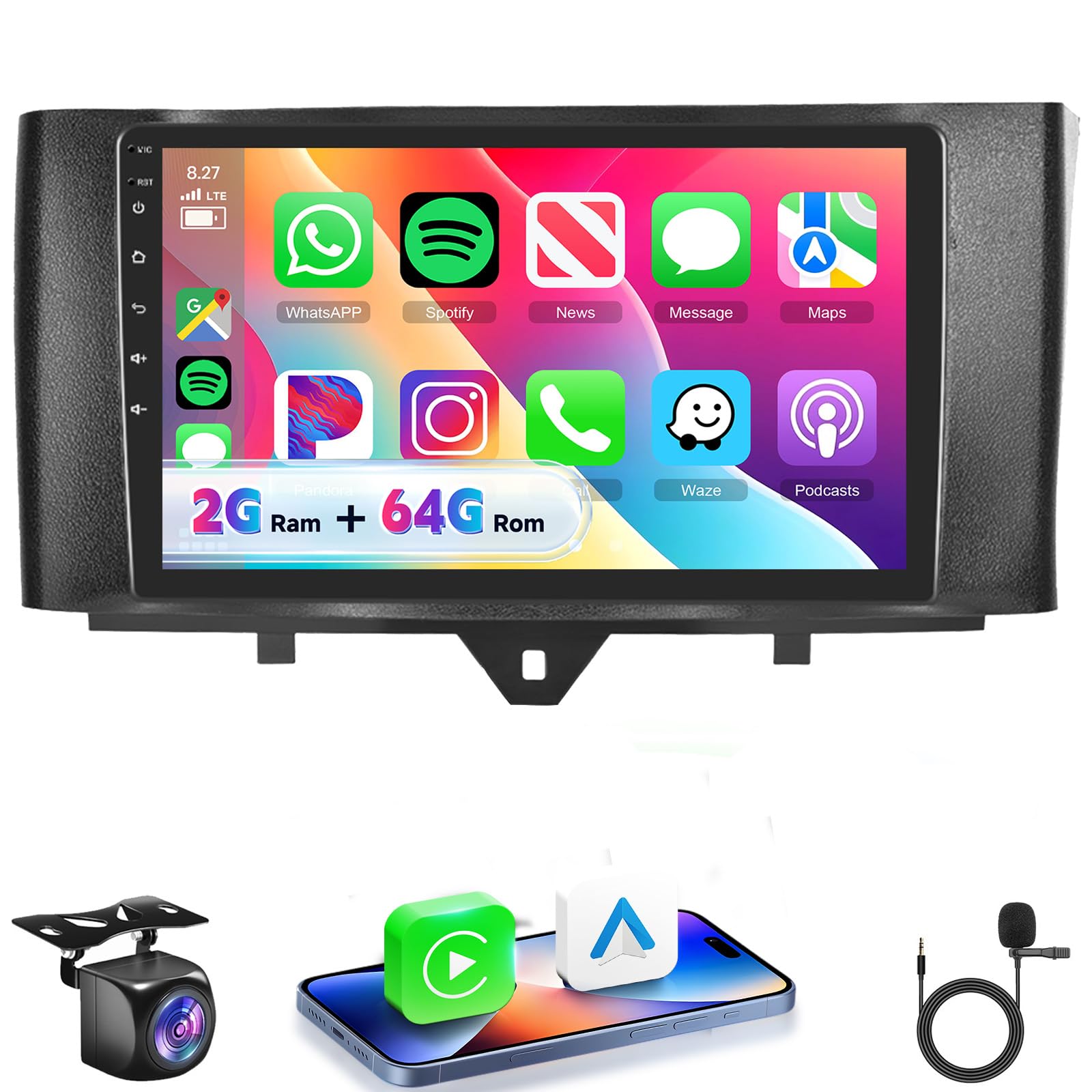 8 CORE 4G 64G Radio de coche para Mercedes-Benz Smart