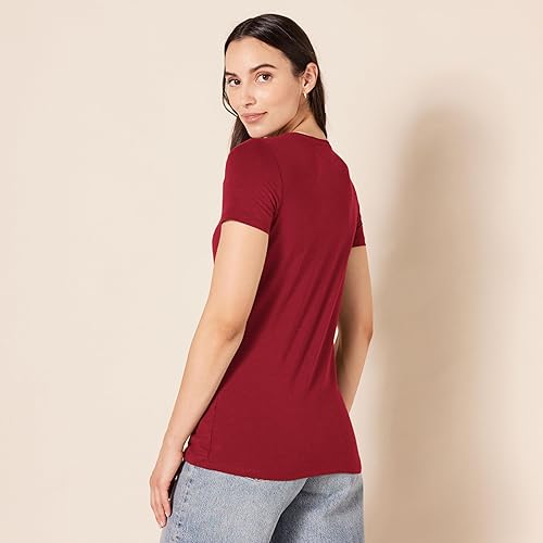 Vista 137 de Yaxa Essentials Women's Regular-Fit Short-Sleeve Crewneck T-Shirt