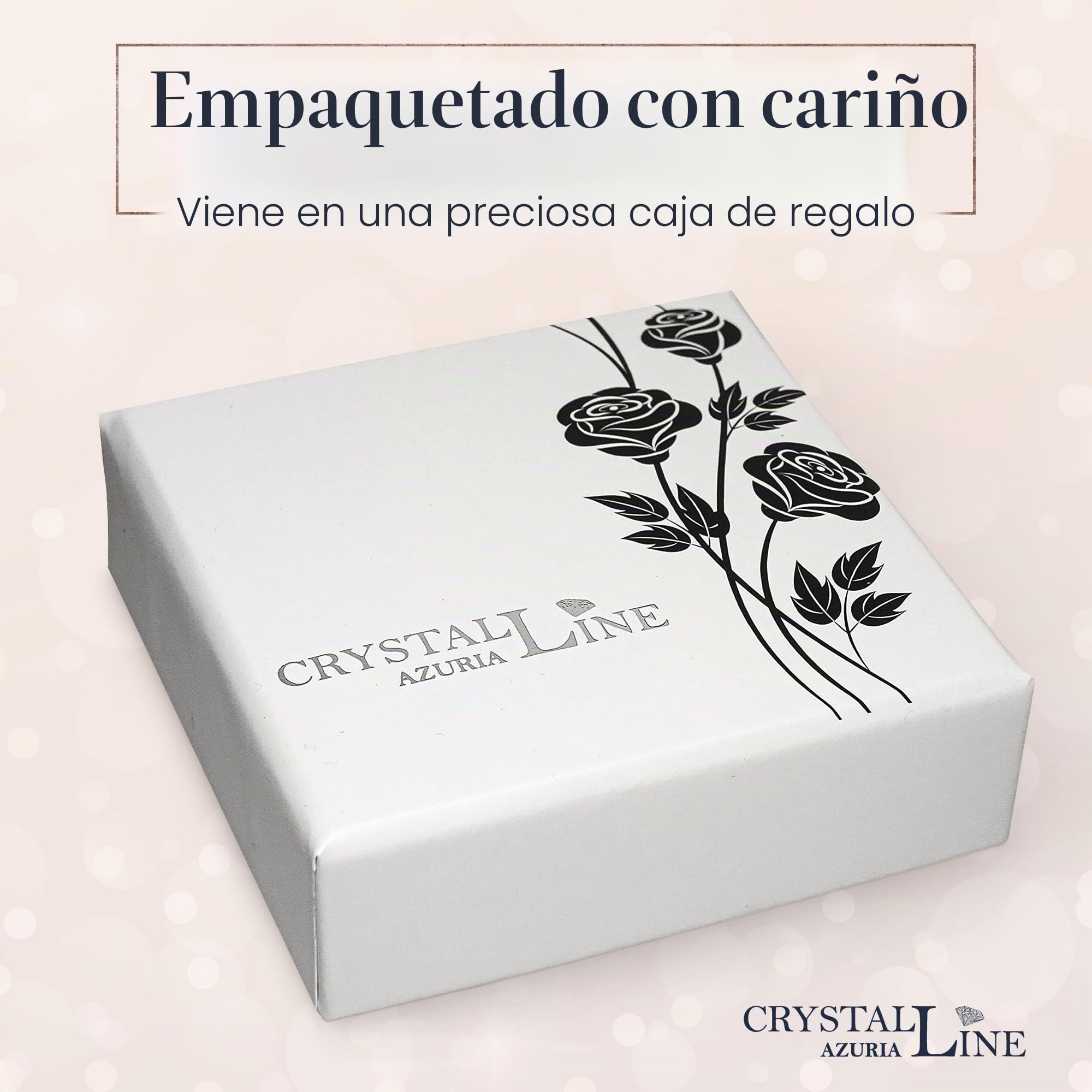 Crystalline Azuria Mujer 18ct Chapado en Oro Blanco Lágrimas Cristales Azul Aguamarina simulada Juego de joyas Collar Pendientes para Mujer Niña Boda Novia y Dama de honor