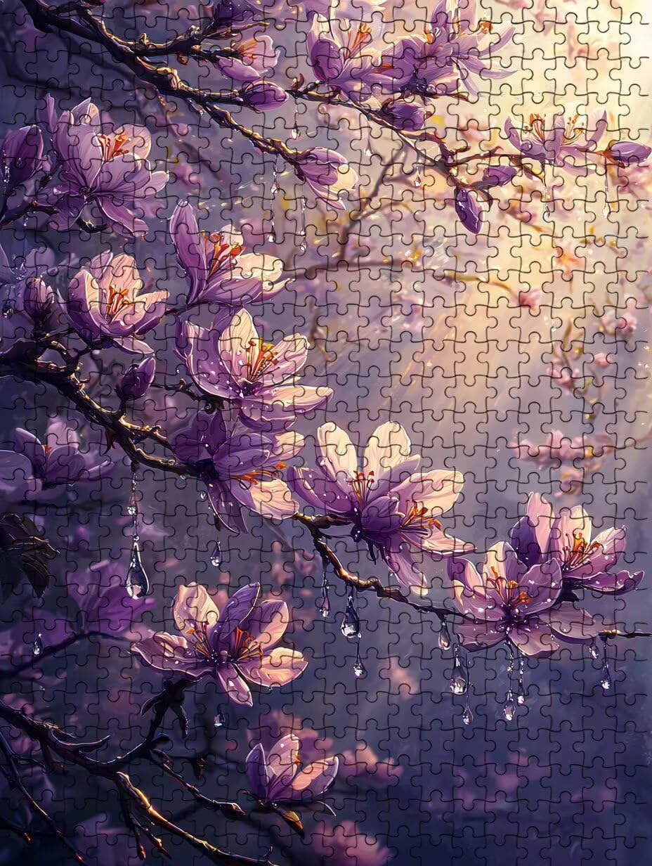 Puzzle fioletowe kwiaty dla dorosłych 5000, 5000 elementów, wymagające puzzle, klasyczne gry edukacyjne, zabawne zajęcia rodzinne, do dekoracji ścian domu, prezent DX0YL0-414
