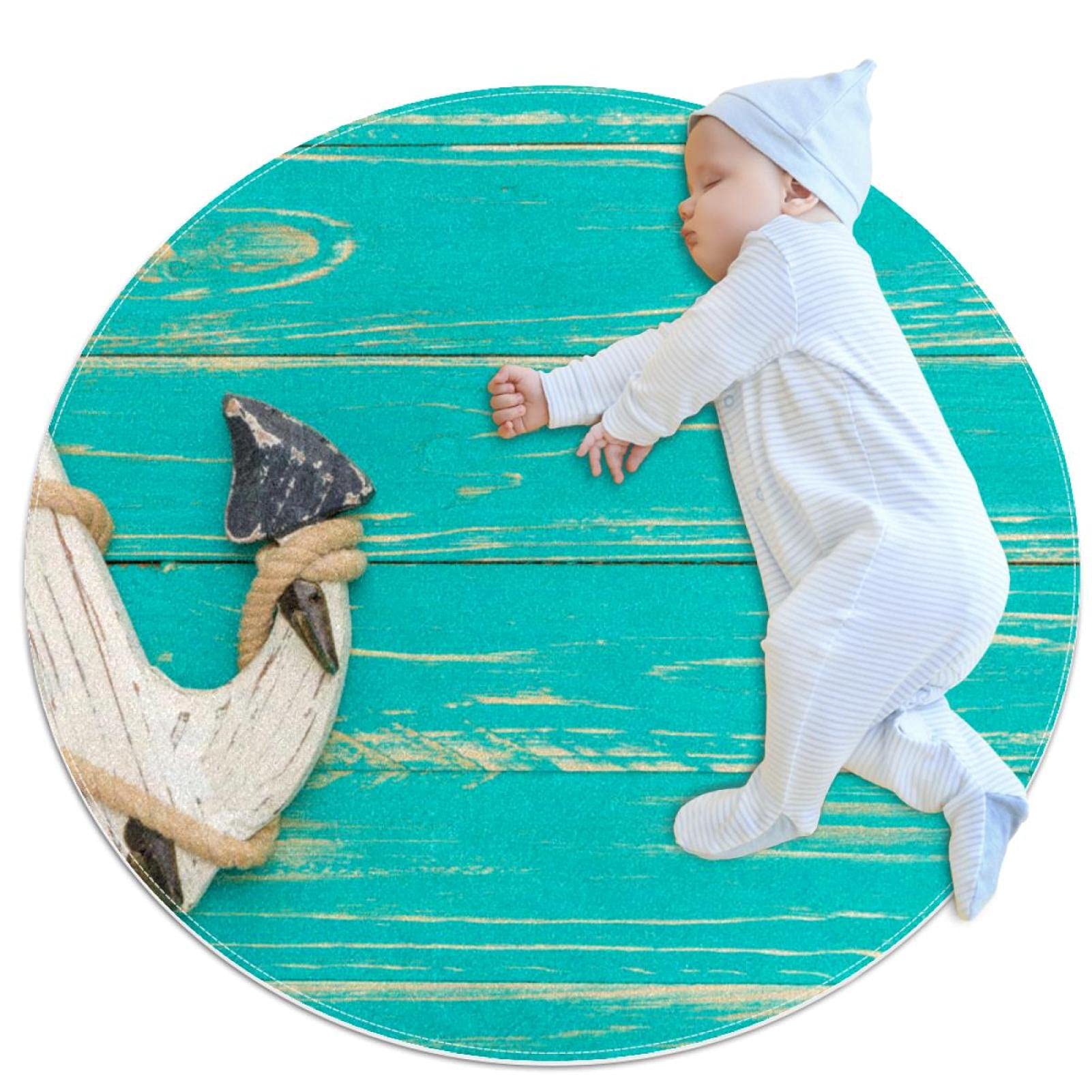 Alfombra redonda para niños y mascotas que protege el suelo en zonas de juego 80x80
