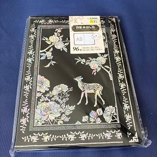 MINHWA 十長生圖 A5 ノート 鹿 牡丹 螺鈿風