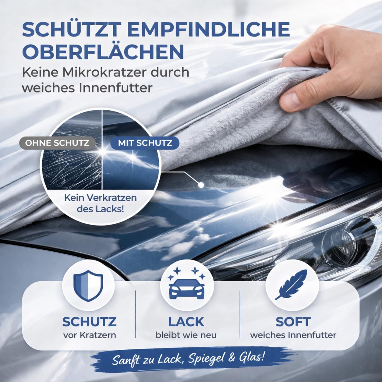 Telo di copertura per auto SUV - Copertura auto & protezione universale per auto - Autogarage - Telo protettivo per auto - impermeabile e resistente alle intemperie (SUV (490 * 190 * 180 cm))