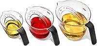 OXO Good Grips 3-Piece Angled Measuring Cup Set - Read Liquid Levels from Above, BPA-Free Tritan Renew, 1/2/4 Cup