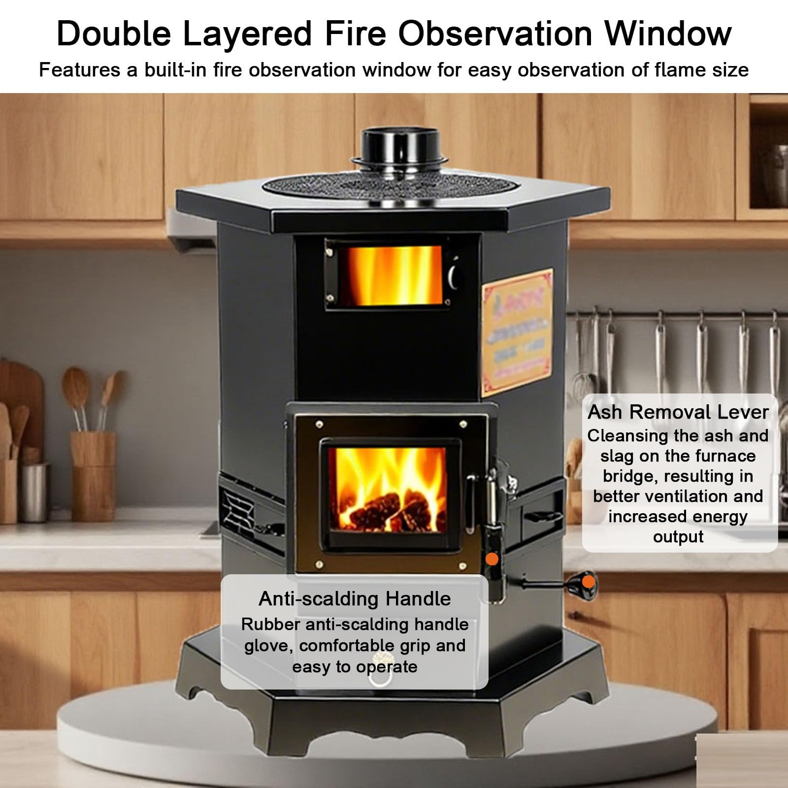 Double Cast Iron Wood Burning Cook Stoves