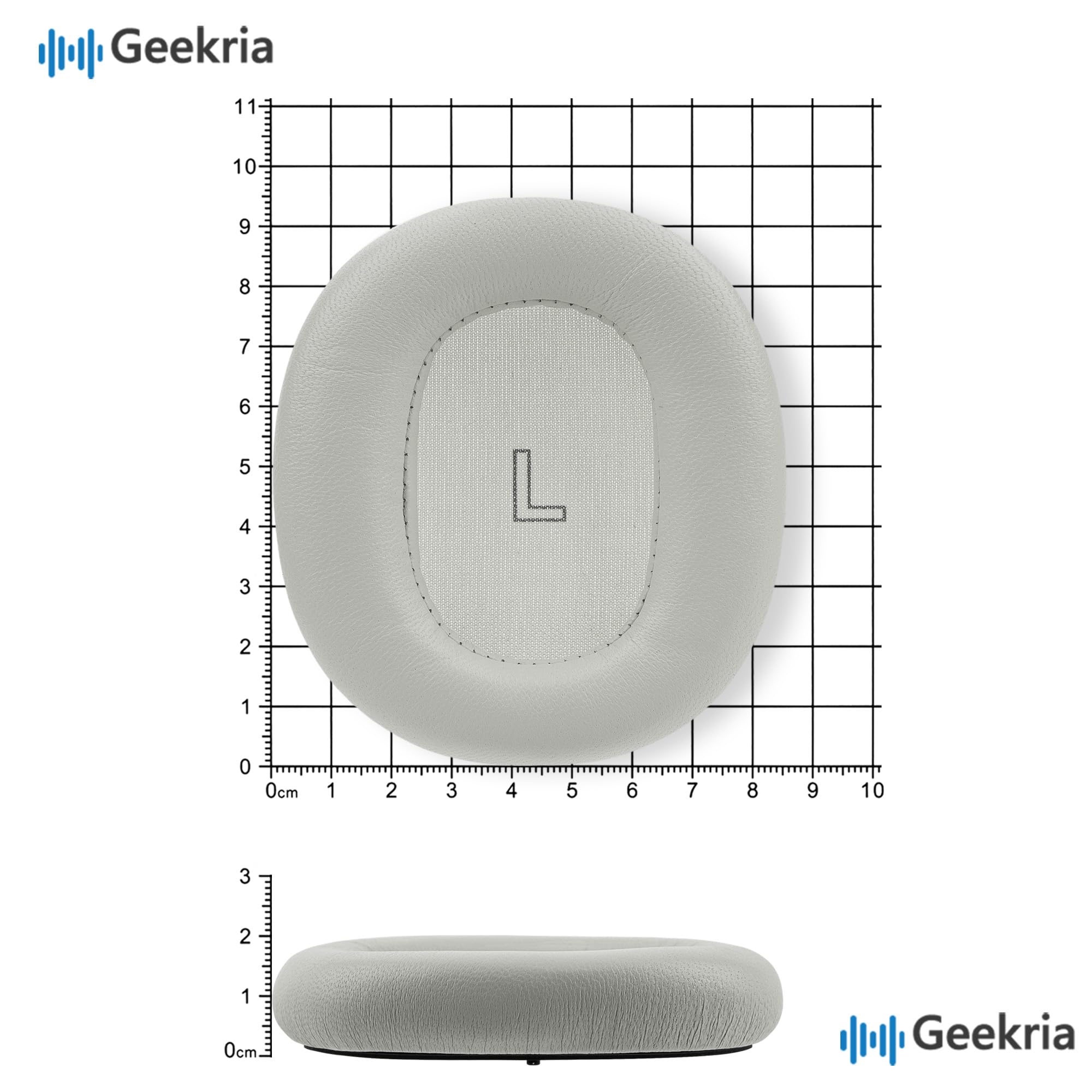 Geekria Elite - Cuscinetti auricolari di ricambio in pelle di pecora per cuffie Bang & Olufsen Beoplay H95, parti di riparazione (grigio)
