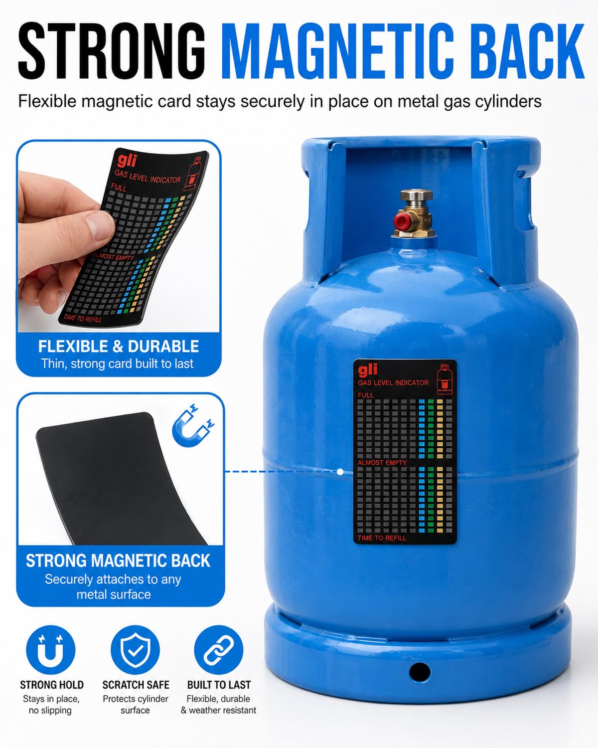 Gasflaschen Füllstandsanzeige Magnetisch 2er Set – Wiederverwendbar, präzise & zuverlässig für Wohnmobil, Grill & Camping. Nie mehr ohne Gas!
