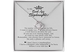 To My Bad Ass Daughter, Love Knot Necklace - Personalized Gifts for Stepdaughter