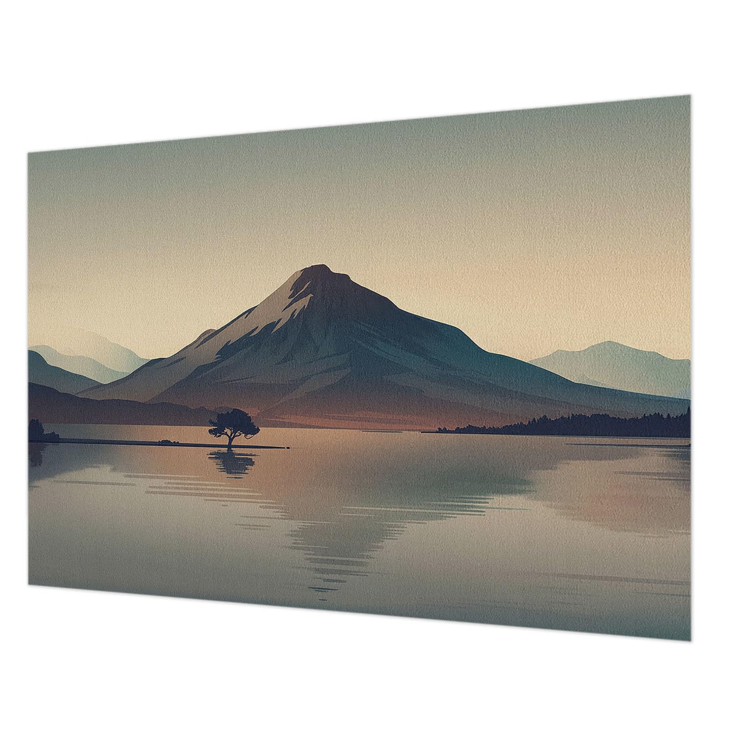 Tapisserie intissée de haute qualité Tulup paysage de montagne pour grand mur de salon
