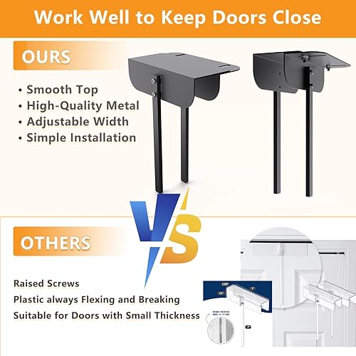 Miniatura 5 de 1 cerradura de puerta doble ajustable de metal (se adapta a puertas plegables de 0.6 a 2 pulgadas), cerradura de seguridad resistente a prueba de